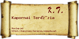 Kapornai Terézia névjegykártya
